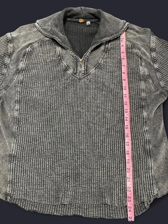 FREE PEOPLE WOMEN'S ASHTON ZIP THERMAL LONG SLEEVE PULLOVER - Picture 9 of 9